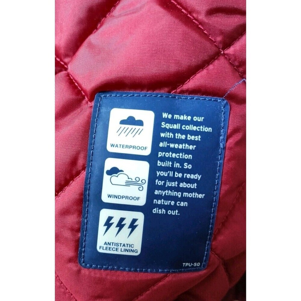 Lands End Squall Hooded Parka Anorak Medium 10/12 Burgundy Red Ski Jacket - Picture 6 of 13